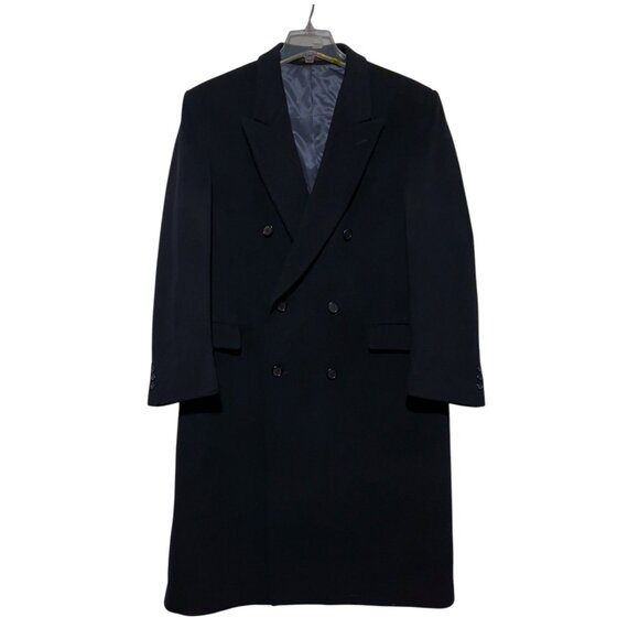 Nino Cerruti Wool Blend Overcoat 44R Jacket Double Breasted Wool Cashmere Blend - Picture 1 of 14